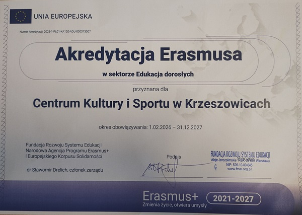 Erasmus+ w Centrum Kultury i Sportu w Krzeszowicach